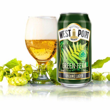 West Coast Brewery West Port Green Fern New Zealand Package Design by Marovino